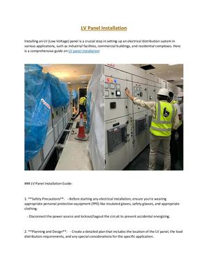 Lv Panel Installation