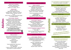 Programme Pôle Adultes-Familles Septembre-Octobre 2023