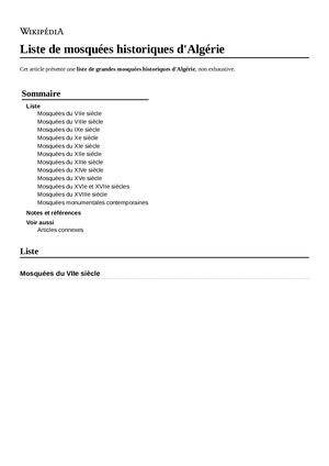 Liste De Mosquées Historiques D'algérie