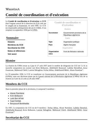 Comité De Coordination Et D'exécution
