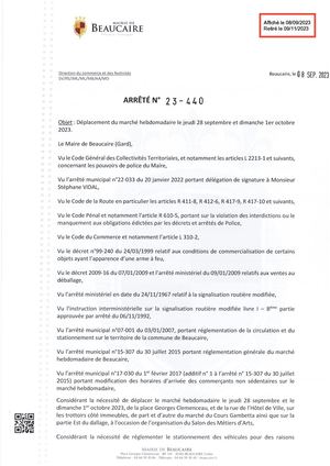Fichier Parution Des Arrêtés 23 440 à 23 442 Du 08 09 2023