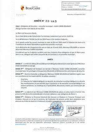 Fichier Parution Des Arrêtés 23 443 à 23 445 Du 11 09 2023
