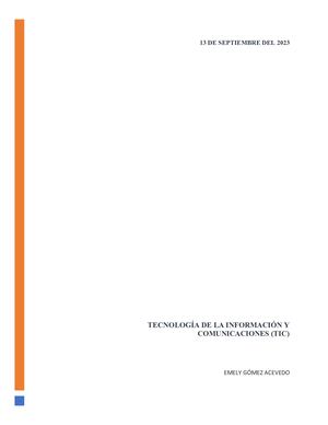 Tecnología De La Información Y Comunicaciones