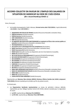 Accord Groupe En Faveur De L'emploi Des Salarie╠üs En Situation De Handicap