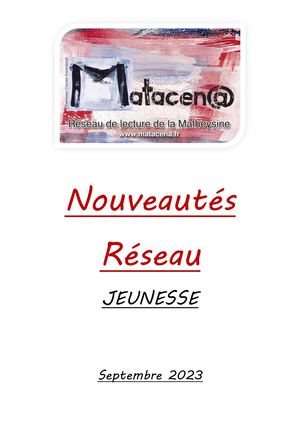 Nouveautés Réseau Jeunesse Septembre 2023