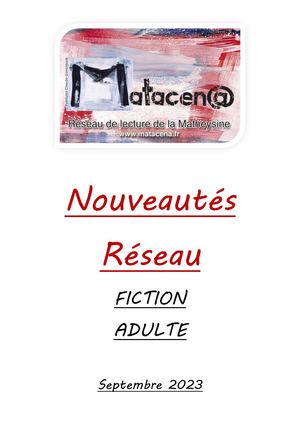 Nouveautés Réseau Adultes Septembre 2023