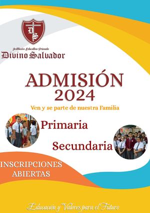 Admision 2024 Divino Salvador
