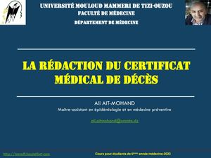 Rédaction du certificat médical de décès-2023