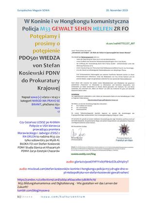 W Koninie i w Hongkongu Komunistyczna Policja M33 Polin DRUGIE DNO w PL NIEBOPOLITYKA von Stefan Kosiewski GEWALT SEHEN HELFEN 20191120 ME SOWA