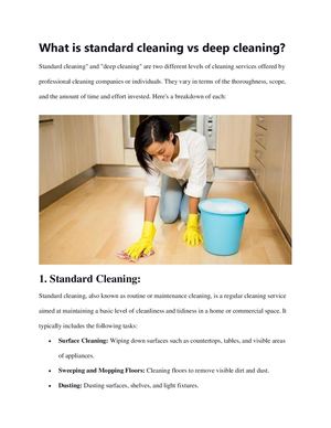What Is Standard Cleaning Vs Deep Cleaning