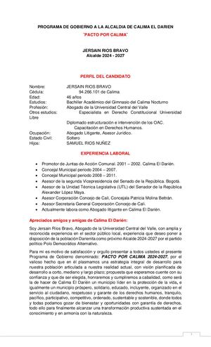 Programa De Gobierno Pacto Historico2024 2027calima Darien