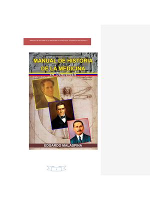 Manual De Historia De La Medicina En Venezuela Edgardo Rafael Malaspina Guerra