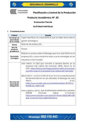 Planificación Y Control De La Producción P.A.2