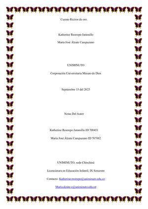 Cuento Ricitos De Oro