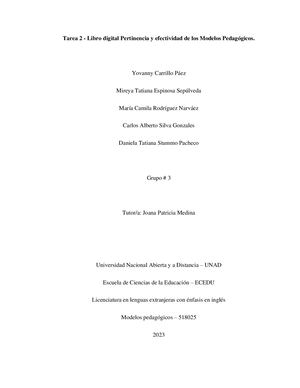 Libro Digital Pertinencia Y Efectividad De Los Modelos Pedagogicos