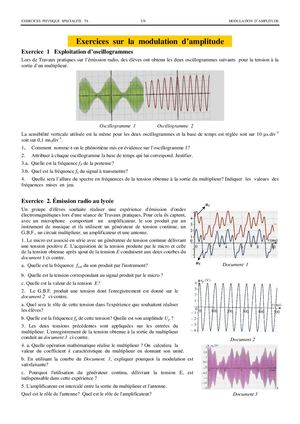 Exercices Sur La Modulation D’amplitude