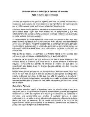 Síntesis Capitulo 7 Liderazgo Jesuitas