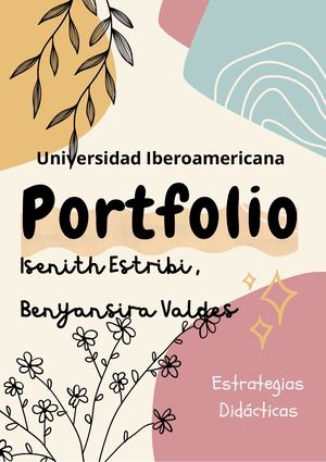 Documento A4 Portada De Portfolio Moderno Sencillo Colores Pastel