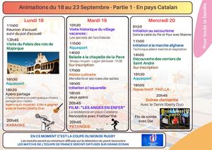 Animations Du 18 Au 24 Septembre 2023