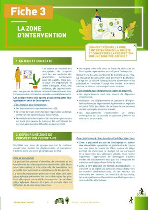 Fiche 3 : La zone d'intervention