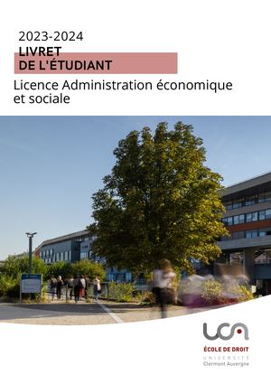 Livret Licence Aes 2023 2024