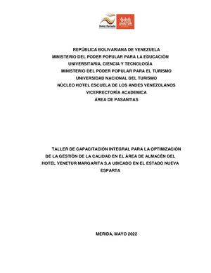Informe N°1718 Pasantia Administrativa Trabajo De Grado 2022