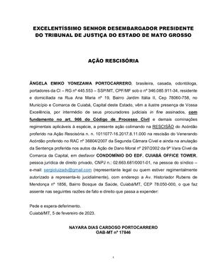 Ângela Portocarrero Em Ação Rescisória Tenta Pacificar De Vez Seu Direito A Imóvel No Edificio Office Tower