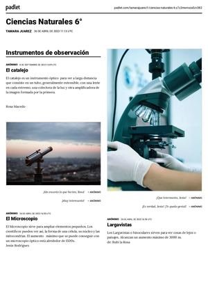 Padlet De 6to De Ciencias