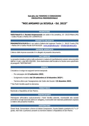 Regolamento noi amiamo la scuola 2023