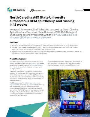 North Carolina A&T State University autonomous GEM shuttles up and running in 12 weeks