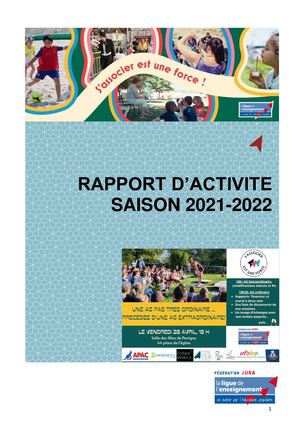 Rapport D'activité Ag 2023 Saison 2021 2022
