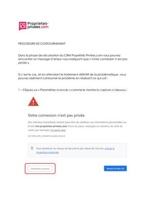 Procédure Contournement