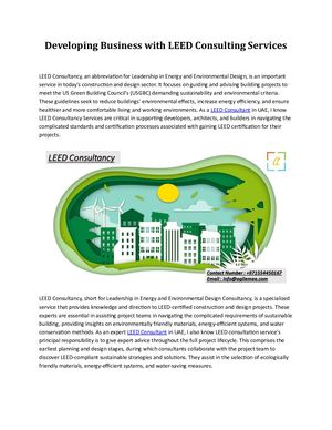 Developing Business With Leed Consulting Services
