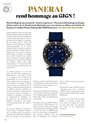 Liberalis n°5, article horlogerie sur la montre GIGN Panerai, par Jean-Louis Roux-Fouillet