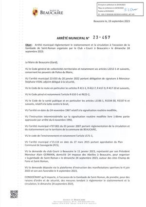 Fichier Parution Des Arrêtés 23 257 à 23 265 Du 20 09 2023