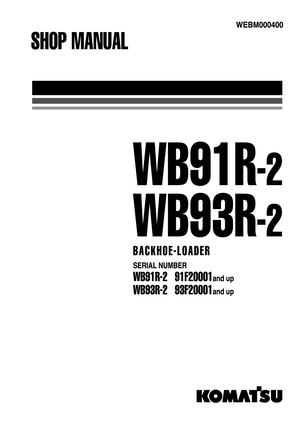 Komatsu Wb91r 2 Wb93r 2 Backhoe Loader Service Repair Manual