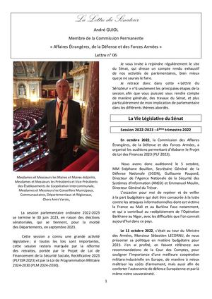 La Lettre Du Sénateur André Guiol N°6