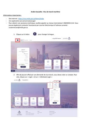 Tutoriel Pour Une Demande De Visa Transit Maritime Arabie Saoudite