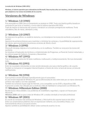 La Evolución De Windows