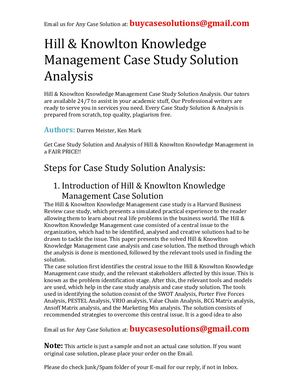 Calaméo - Hill & Knowlton Knowledge Management Case Study Solution Analysis