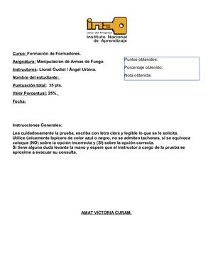 Prueba Teorica Practica Armas De Fuego