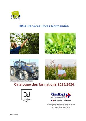 Catalogue De Formation Msa Services 2023