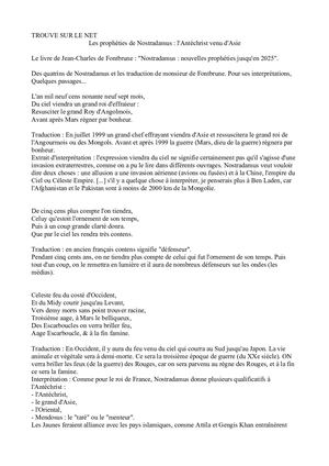Les Prophéties De Nostradamus L'antéchrist Venu D'asie