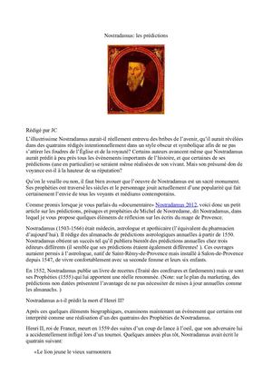 Nostradamus Les Prédictions