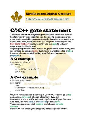Calaméo - Adc C&C++ Goto Statement