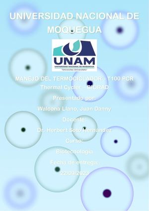 Uso Del Termociclador – T100 Pcr Thermal Cycler Biorad