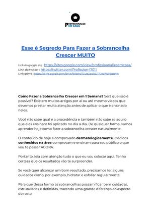 Como Fazer A Sobrancelha Crescer Em 1 Semana