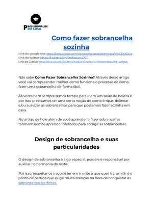 Como Fazer Sobrancelha Sozinha