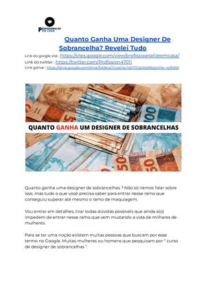 Quanto Ganha Uma Design De Sobrancelha