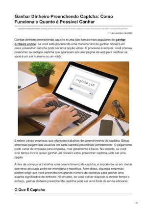 Ganhar Dinheiro Preenchendo Captcha: Como Funciona e Quanto é Possível Ganhar